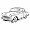 Eye-catching Detailed Line Art Of A Classic Soviet Car