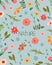 An eye-catching floral backdrop with a of blossoming multicolored wildflowers and the inscription nature. Concept save