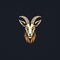 Eye-catching Goat Head Logo Design In Golden And Orange Colors