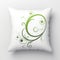Eye-catching Green Cushion With Swirly Vector Art Design