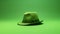 Eye-catching Green Hat On Green Background: Cinema4d Render With Film Noir Aesthetics