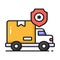 An eye catching icon of auto insurance, cargo van insurance concept vector