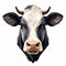 Eye-catching Low Polygon Cow Head Illustration In Black And White