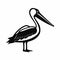 Eye-catching Pelican Silhouette: Graphic Black Outlines And Personal Iconography