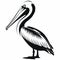 Eye-catching Pelican Silhouette Illustration: Precise Draftsmanship And Biblical Iconography