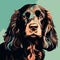 Eye-catching Pop-art Style Painting Of A Cocker Spaniel On Blue Background