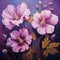 Eye-catching Purple Flowers On Neoclassical-inspired Background