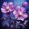 Eye-catching Purple Flowers On Neoclassical-inspired Mural