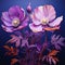 Eye-catching Purple Flowers On Neoclassical-inspired Murals