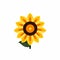 Eye-catching Sunflower Flat Icon In Simple Colorful Style