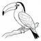 Eye-catching Toucan Bird Coloring Clip Art Vector Download