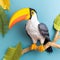 Eye-catching Toucan Paper Craft With Polygon Design