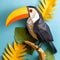 Eye-catching Toucan Paper Craft With Polygon Design