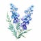 Eye-catching Watercolor Illustration Of Blue Foxglove Flowers