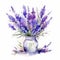 Eye-catching Watercolor Vases Of Lavender Flowers