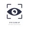 eye close up visibility button icon on white background. Simple element illustration from UI concept