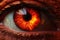 Eye closeup fire. Generate Ai