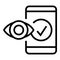 Eye code icon outline vector. Scan id