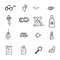 Eye and contact lens icons set