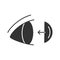 Eye contact lenses putting on glyph icon