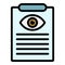 Eye doctor document icon color outline vector