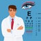 Eye doctor, ophthalmologist, vector illustration