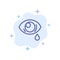 Eye, Droop, Eye, Sad Blue Icon on Abstract Cloud Background