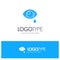 Eye, Droop, Eye, Sad Blue Solid Logo with place for tagline