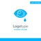 Eye, Droop, Eye, Sad Blue Solid Logo Template. Place for Tagline