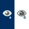 Eye, Droop, Eye, Sad  Icons. Flat and Line Filled Icon Set Vector Blue Background