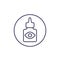 Eye drops bottle icon, line vector