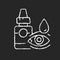 Eye drops chalk white icon on dark background