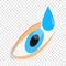Eye drops for treatment isometric icon