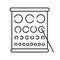 Eye exam chart linear icon