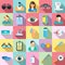 Eye examination icons set, flat style