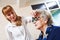Eye examinations at ophthalmology clinic