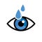 Eye with eye drops ophthalmology icon