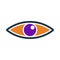 Eye, eyeball, look, see, view, vision, watch icon. Simple vector sketch.