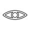 Eye, eyeball, look, see, view, vision, watch line icon. Outline vector.