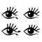 Eye with eyelashes in the form of arrows, stylized image, logo, sign. Vector illustration