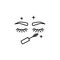 Eye, eyelashes, mascara, eyebrow icon. Simple line, outline vector makeup icons for ui and ux, website or mobile application