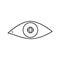 eye with farsightedness problems icon. Element of cyber security for mobile concept and web apps icon. Thin line icon for website