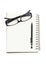 Eye glasses with mechanical pencil and binder note