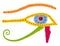 The Eye of Horus, also known as wadjet, wedja or udja from flowers isolated