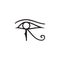 Eye of Horus, called Wadjet. Egyptian symbol of protection, royal power and good health, personified in goddess Wadjet.