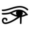 Eye horus icon. Black symbol divine order and fertility.