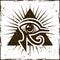 Eye of horus in triangle, ancient egyptian symbol