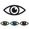 Eye Icon - Colorful Vector Set - White, Green, Blue And Brown