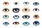 Eye Icon Set, Vision Symbols, Ophthalmologist Pictogram, Eyes Collection, Eye Lens Iris, Optic Pupil