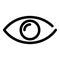 Eye icon. Symbol of preview or searching. Outline modern design element. Simple black flat vector sign with rounded